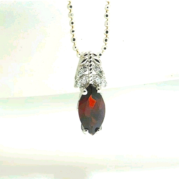 🎀Clearance🎀 NATURAL 1CT GARNET & DIAMONDS PENDANT NECKLACE VINTAGE EXCELLENT - Picture 4 of 13